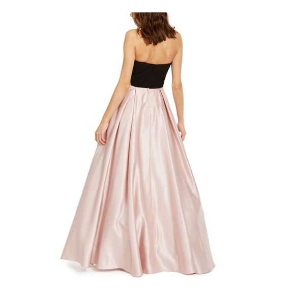 BLONDIE Womens Fit + Flare Dress Light Pink Sleeveless Formal Juniors 3 - Picture 2 of 4